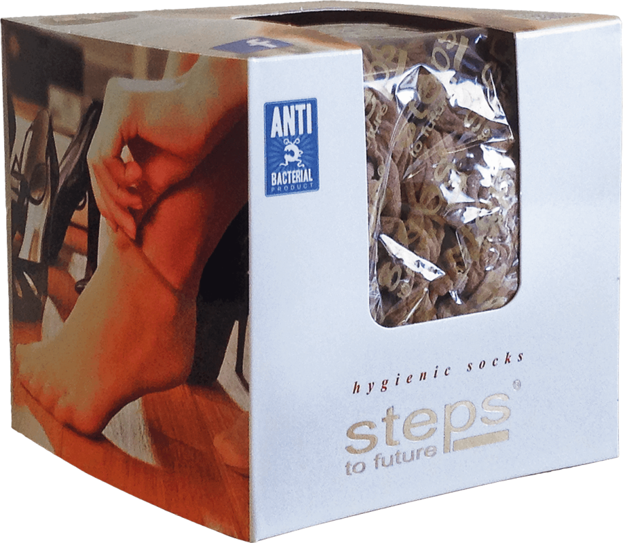 Jednorázové ponožly STEPS antibakteriálne 144ks dámske