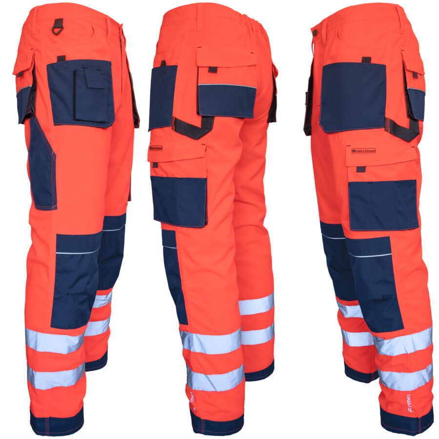 Reflexné montérky PROFI HIVIS NAVY RED