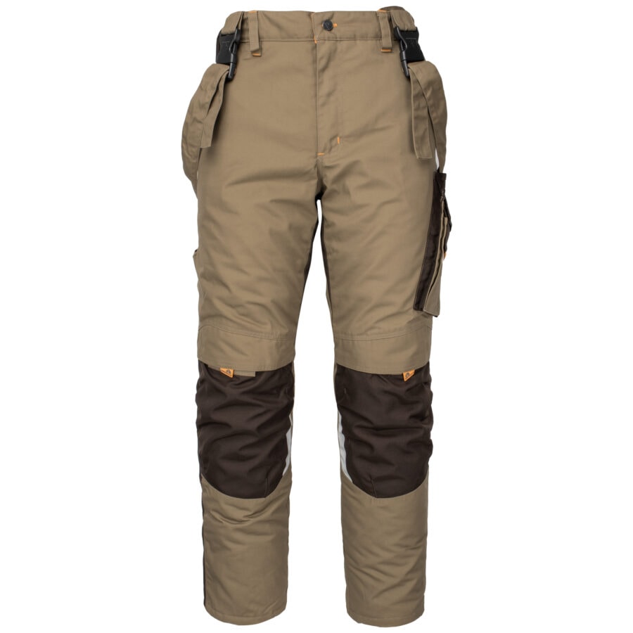 Zimné pracovné nohavice s trakmi 2v1 NEWAGE BROWN