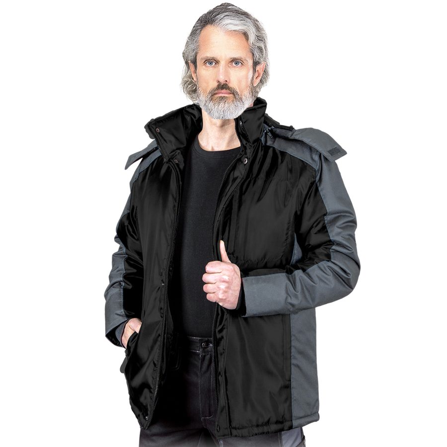 Zimná pracovná bunda s kapucňou BALTIC BLACK