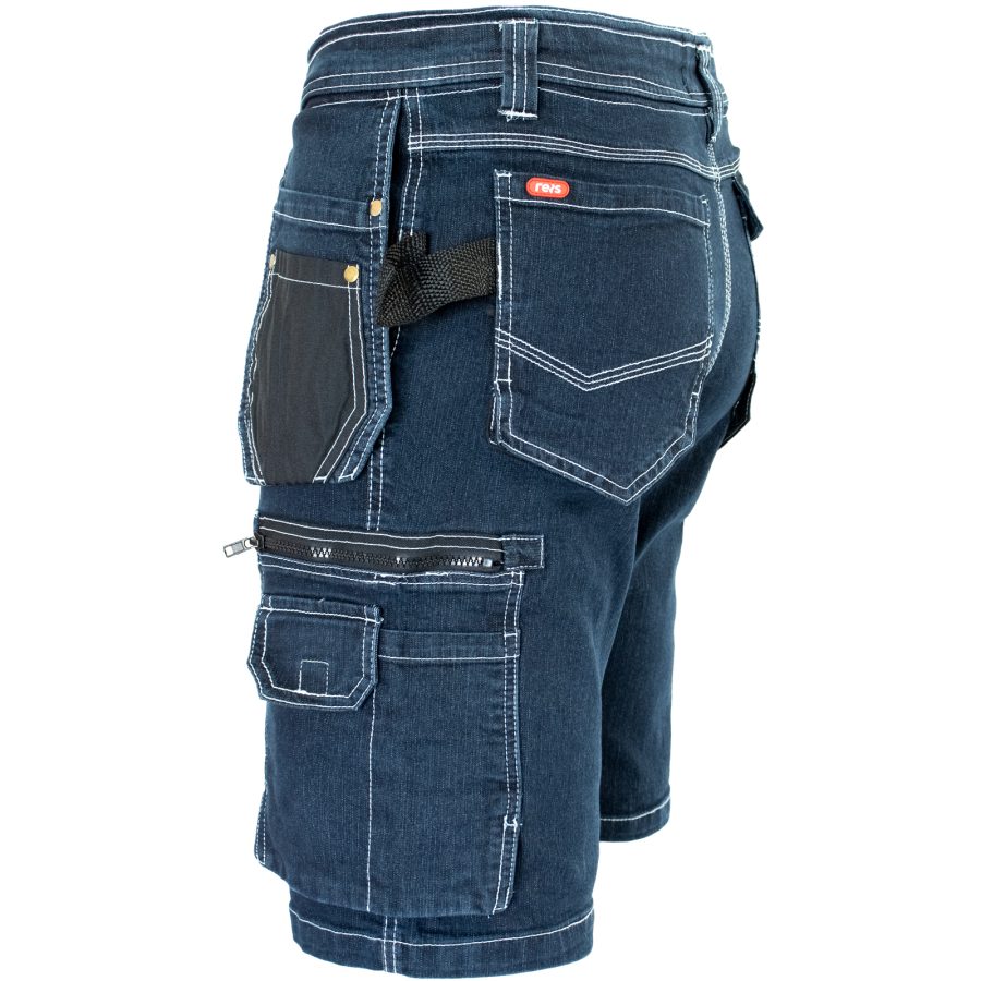 Pracovné rifľové kraťasy JEANS WORK BLUE