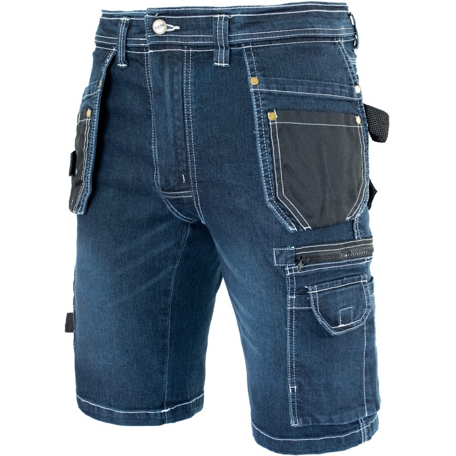 Pracovné rifľové kraťasy JEANS WORK BLUE