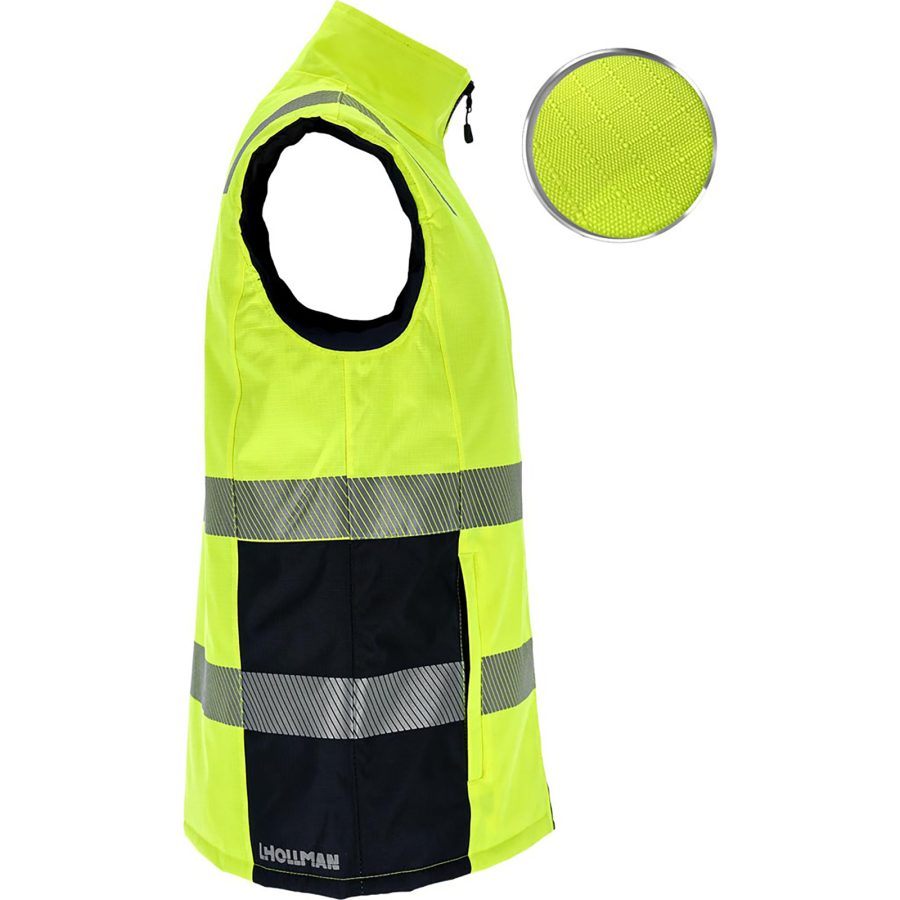 Reflexná zateplená pracovná vesta LASER YELLOW
