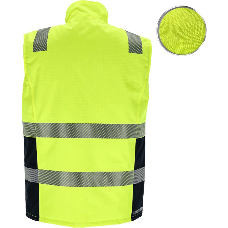 Reflexná zateplená pracovná vesta LASER YELLOW