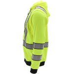 Flísová reflexná mikina s kapucňou na zips LUMINO YELLOW