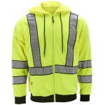 Flísová reflexná mikina s kapucňou na zips LUMINO YELLOW
