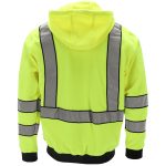 Flísová reflexná mikina s kapucňou na zips LUMINO YELLOW