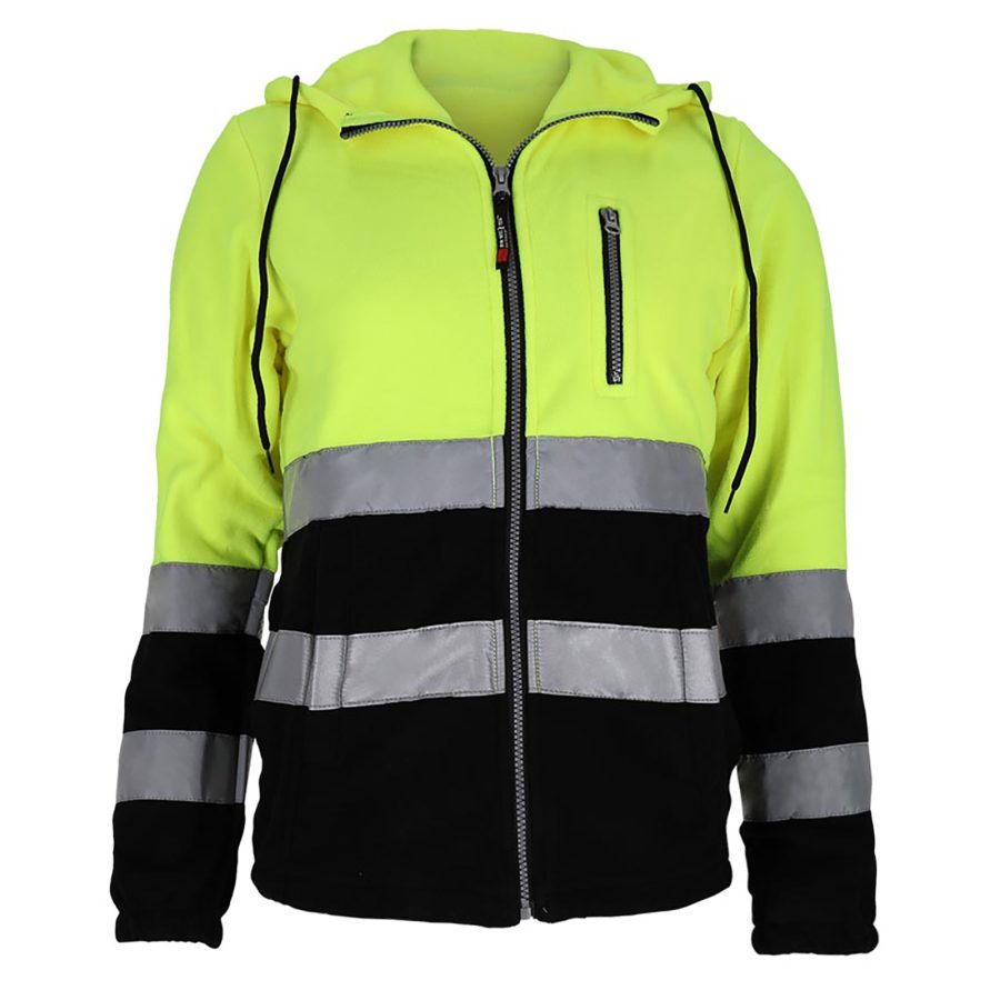 Dámska flísová reflexná mikina s kapucňou MANTIS HOOD YELLOW