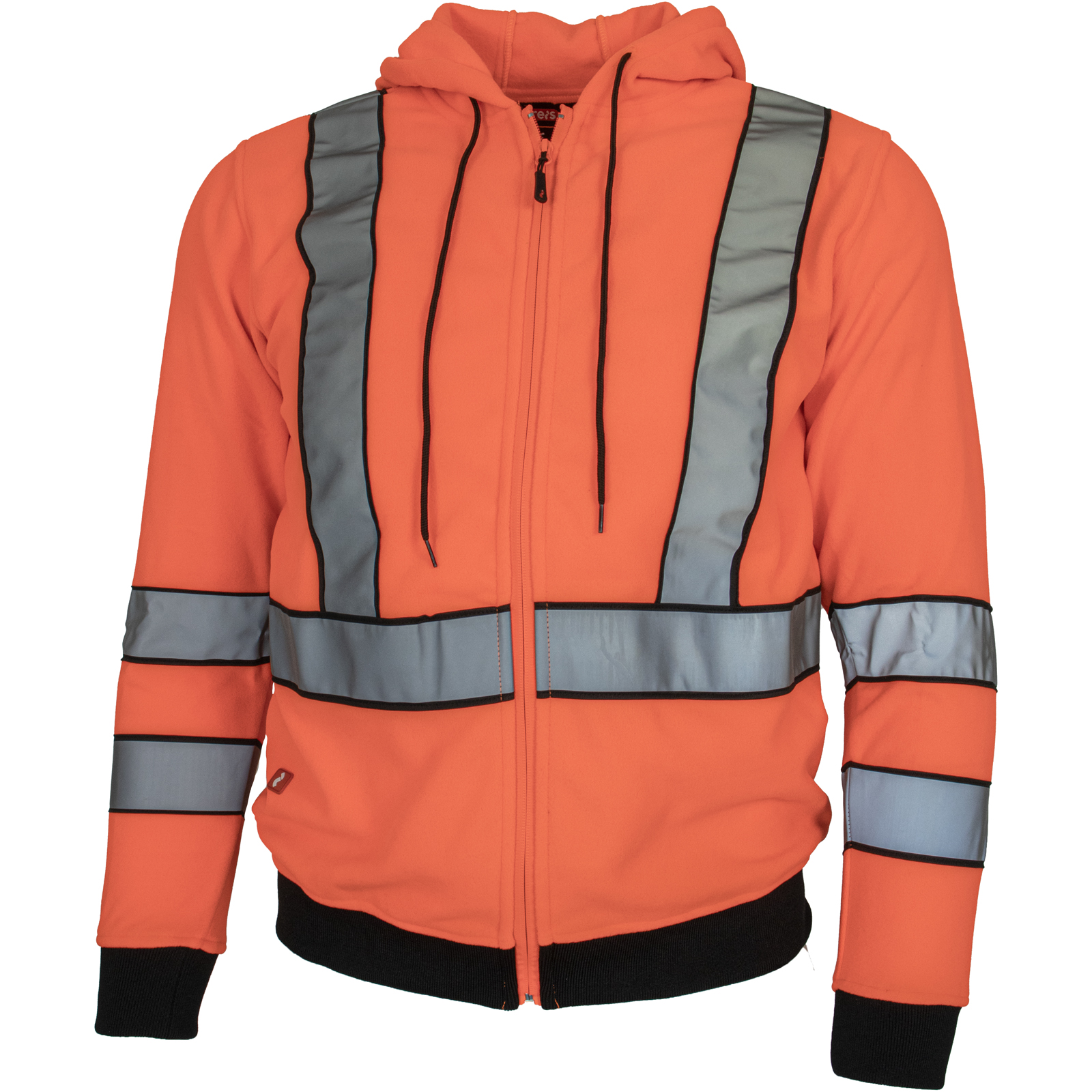 Flísová reflexná mikina s kapucňou na zips LUMINO ORANGE Flísová reflexná mikina s kapucňou na zips LUMINO ORANGE