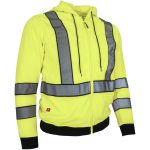 Flísová reflexná mikina s kapucňou na zips LUMINO YELLOW
