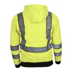 Flísová reflexná mikina s kapucňou na zips LUMINO YELLOW