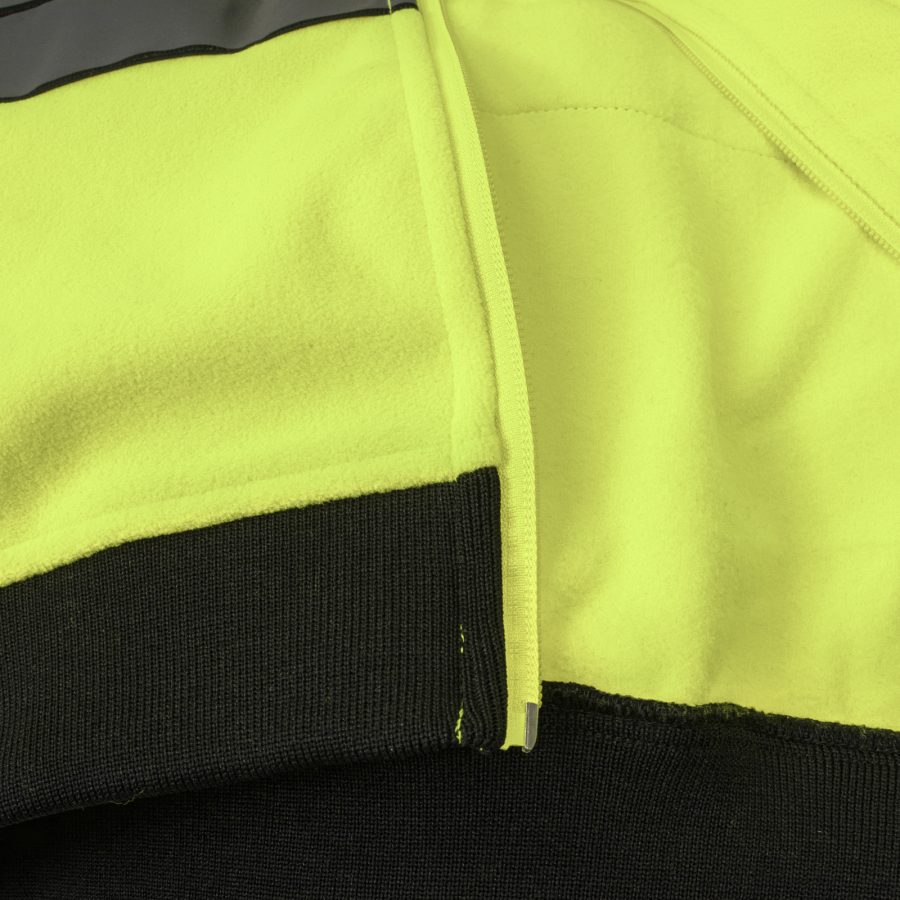 Flísová reflexná mikina s kapucňou na zips LUMINO YELLOW